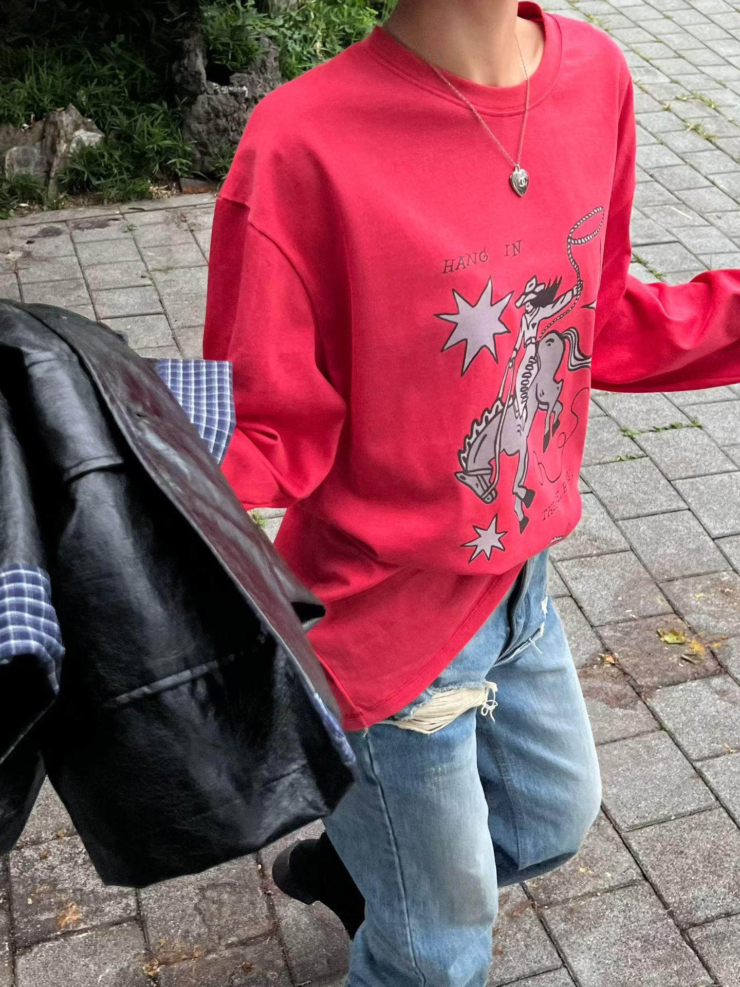 牛仔騎士棉質上衣